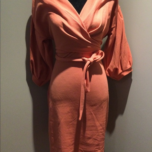 Plus Off The Shoulder Wrap Midi Dress - Picture 3 of 4